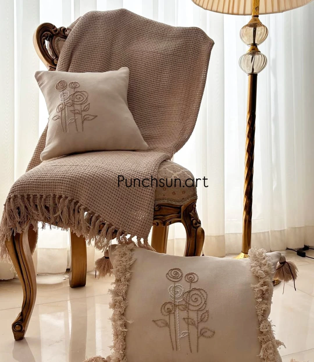 کوسن گل رز مستطیل ۳۵ × ۵۰ و مربع ۳۵ × ۳۵